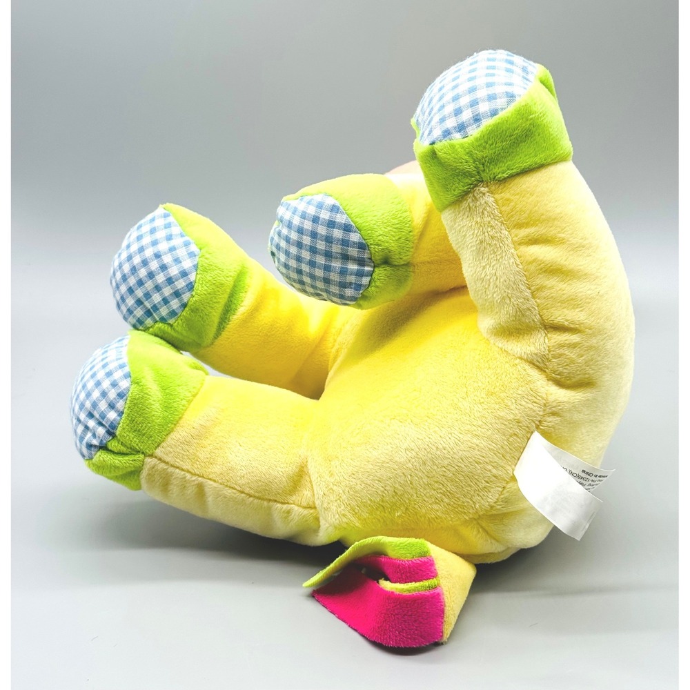 Beverly Hills Teddy Bear Co Cow Plush Rattle Yellow Blue Gingham Stuffed Animal - Picture 6 of 8